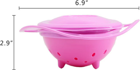Magic Gyro Bowl 360 Degree Rotate Spill-Proof Bowls with Lid Plastic Creative Dishes Practice Feeding Bowls...