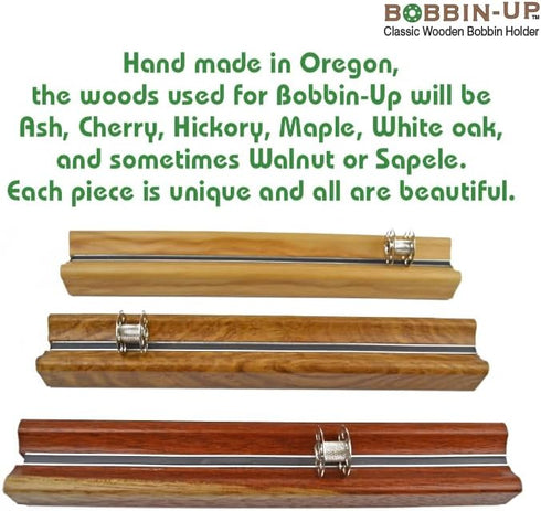Bobbin Rack Magnet - Handmade Hardwood Holder for Metal Bobbins - Magnetic Bobbin Holder – Bobbin Storage Rack – Bobbin Thread Organizer - Class 1...