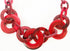 Women Simple Acrylic Collar Choker Cluster Bib Statement Chain Necklace and Hoop Earring Jewelry Set, 18" (Red)...
