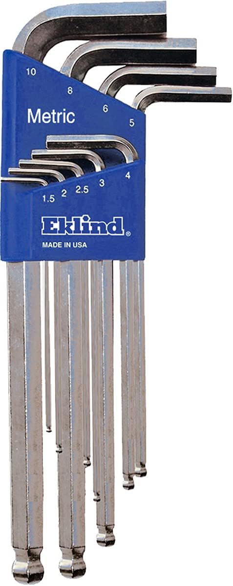 EKLIND 13709 Bright-Ball-Hex-L Key allen wrench - 9pc set Metric MM sizes 1.5-10 Long series...