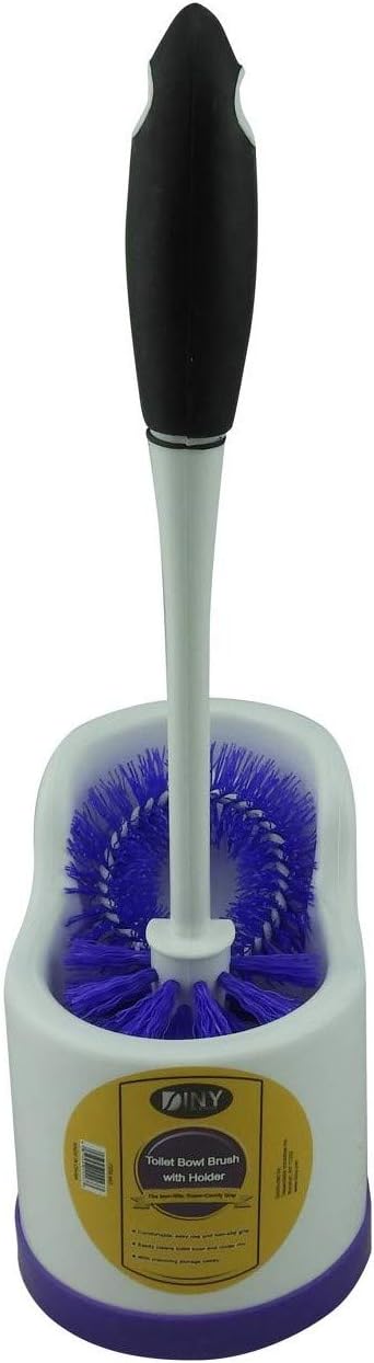 Home Products Toilet Bowl Brush with Rim Cleaner and Holder Set - Toilet Bowl Cleaning System with Scrubbing Wand, Under Rim Lip Brush and Storage...