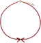 Jewever Genuine Red Garnet Birthstone Choker Necklace for Women Crystals and Healing Stones Bowknot Cute Jewelry Gifts...