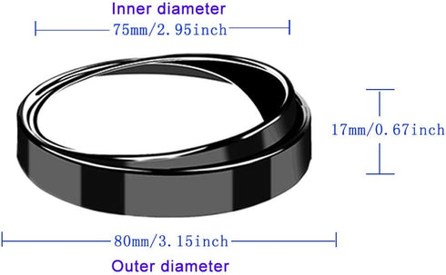 2PCS small Blind Spot Mirror,3-inch Round HD Glass Convex Rear View Mirror,Strong Adhesive Mirror for Car, Van, SUV and Trucks (3"(75mm), Black fr...