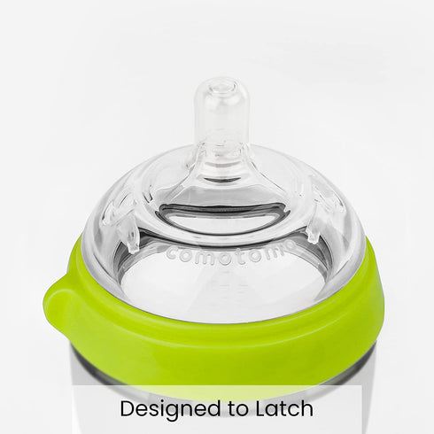 Comotomo Baby Bottle Double Pack, Green, 8oz...