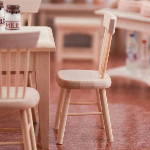 Toyvian 6 pcs 1: 12 Scale Dollhouse Chairs Mini Wood Chair Miniature Furniture Photograph Layout Props for Dollhouse Lanscape Garden...
