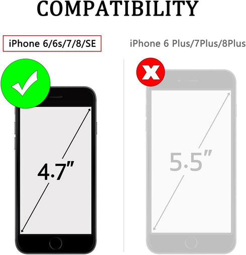 Korecase for iPhone 8 Case Screen Camera Protection Military Armor Dual Layer Protective Cover Ring Kickstand Compatible with iPhone 6 6s & iPhone...