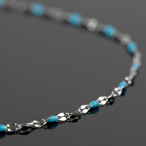 UMAOKANG 5 Meters Silver Chains for Jewelry Making Stainless Steel Necklace Chains Bulk Blue Oil Drip Craft Chain Spool Jewelry Supplies...