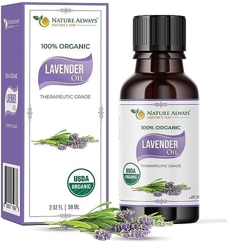 USDA Certified 100% Organic Lavender Essential Oil | Aromatherapy Diffuser, Therapeutic Grade, Non- GMO Verified, Beneficial for Skincare and Hair...