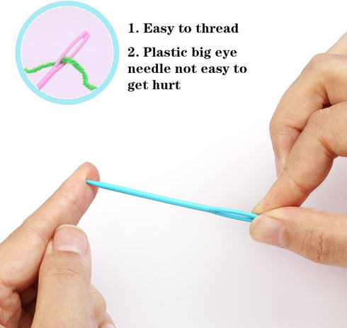 50PCS Plastic Sewing Needles, Large Eye Plastic Yarn Needles for Kids, 7cm/2.76inch Plastic Needles for Yarn and Craft Plastic Embroidery Needle f...