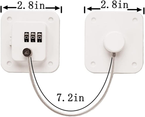 Refrigerator Combination Locks - Safety Fridge Locks for Kids Mini Washer, Cabinet, Drawer,Window, Door Lock (Black White)......