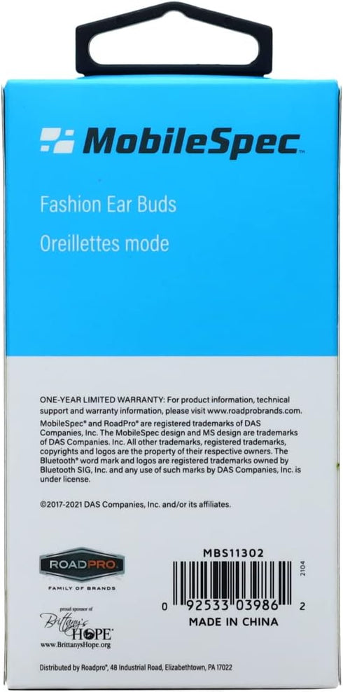 MobileSpec MBS11302 Fashion Bluetooth(R) Earbuds - White...
