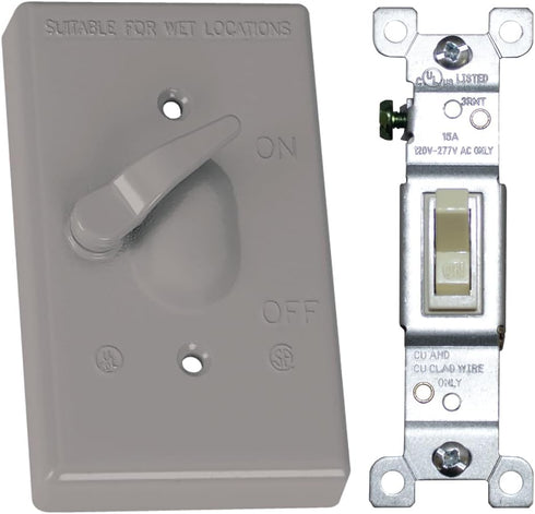 SIGMA ELECTRIC 14216 Sigma Toggle Switch Wp 2-3/16" X 4-9/16" Al 1 Gang Gray Shrinkwrap, No Size, Grey...