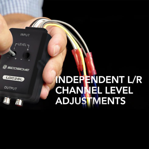 Scosche LOC2SL Line Output Converter Adjustable Amplifier Add On Module for Car Stereo, 2-Channel Signal Sensing Speaker Wire to RCA Adapter with ...