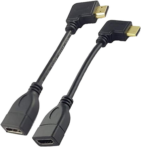 Seadream 2Pack 6" 15CM High Speed HDMI Angle Male to Female Cable Adapter Connector (2Pcs Each of Left Angle and Right Angle)...
