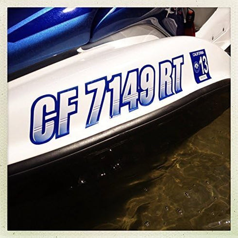 STIFFIE Techtron Orange/Black 3" Boat & PWC Registration Decals • Numbers Letters Stickers...