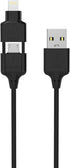 SCOSCHE I3M Strikeline Pro 2-in-1 MFI Certified Lightning & Micro USB to USB Charge & Sync Cable 3-ft. Black...