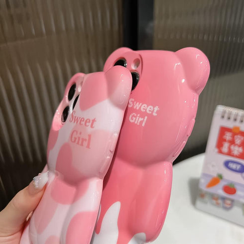 Cute Compatible with iPhone 13 Pro Max 6.7 inch Phone Case, Hearts Bear Case, Soft Shockproof Silicone Cover for Women Girls(Hearts)...