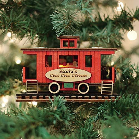 Ginger Cottages Santa’S Choo Choo Caboose (Illuminated) Ornaments for Christmas Tree...