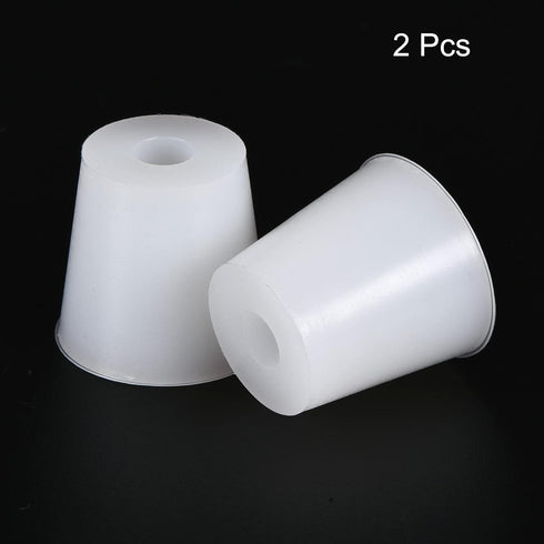 MECCANIXITY Silicone Rubber Tapered Plug 22mm to 29mm with Hole White for Powder Coating, Painting, Anodizing, Plating, Sandblasting, Laboratory U...