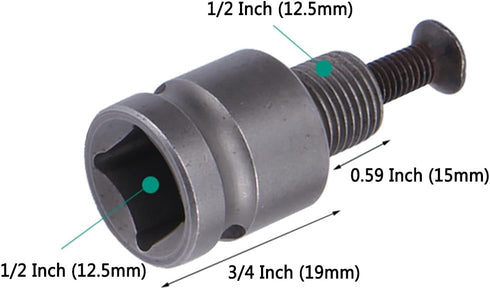 Yakamoz 1.5-13mm Capacity Key Drill Chuck for Air Impact Wrench Converter Conversion Tool | 1/2 Inch Socket Square Female Adapter | 1/2-20 UNF Mou...