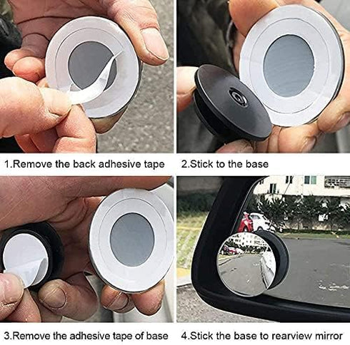 Blind Spot Mirror, Amfor HD Glass Convex Lens Frameless Adjustable Blind Spot Mirror for All Universal Vehicles Car Stick-on Design (2 PCS) (Recta...