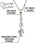 Cate & Chloe Willow Eternal 3 Stone Pendant Necklace, Women's 18k White Gold Plated Necklace with Crystals, 3 Beautiful Sparkling Crystal Stones S...