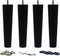 WEICHUAN Black Round Solid Wood Sofa Couch Chair Ottoman Loveseat Table Dresser Cabinet Furniture Legs Wooden Furniture Feet Replacement (10" Set ...