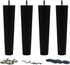 WEICHUAN Black Round Solid Wood Sofa Couch Chair Ottoman Loveseat Table Dresser Cabinet Furniture Legs Wooden Furniture Feet Replacement (10" Set ...