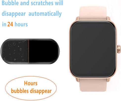 Screen Protector For IDW13 / IDW15 / IDW19 Smart Watch 1.8" (6 PACK) Full Coverage Clear TPU Film Compatible for Woneligo/Fitpolo/MILOUZ SmartWatc...