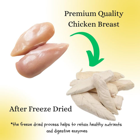 Freeze-Dried Raw Chicken Breast for Cats & Dogs(5 OZ), Delicious and Healthy Freeze-Dried Chicken Breast- Made in The USA - Perfect for Dog and Ca...