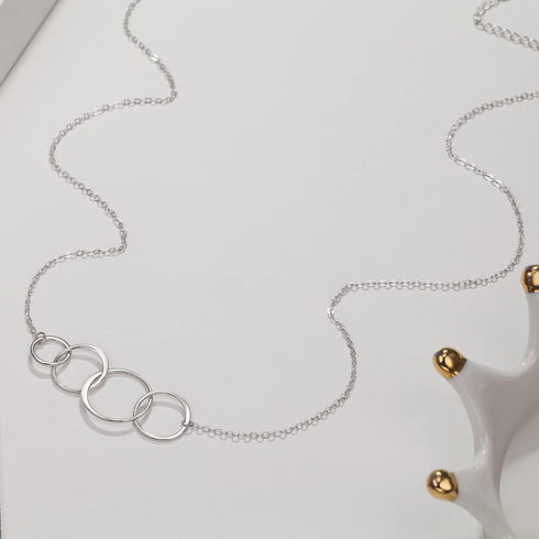 40th Birthday Gifts for Women - Sterling Silver Infinity 4 Circle 4 Decades Necklace, Mothers Day Jewelry Mom Gift...