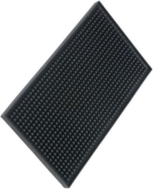 Bar Mat 6 x 12 Small Black, Coffee Mat for Home Bar, Bar Service Spill Mat for Cocktail Bartender Kitchen Countertop, PVC Counter Top Cup Mats Gla...