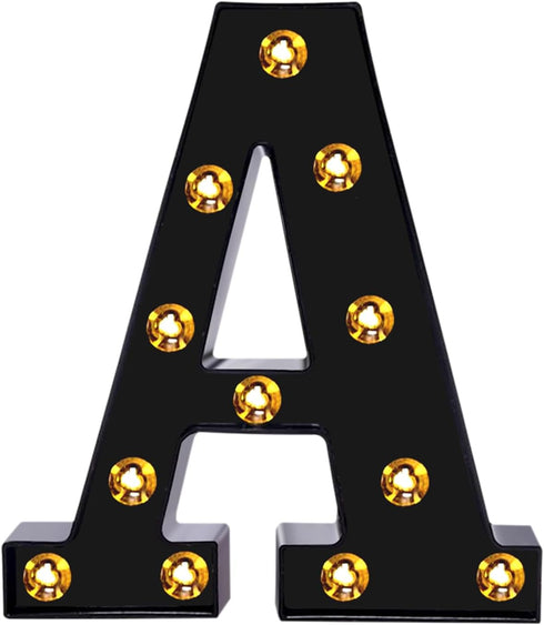 Foaky Black Light Up Letters,Black and Gold Party Decorations, Black Bedroom Decor for Night Light Wedding Birthday Party Home Bar Decoration...