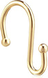 Gold Shower Curtain Rings Hooks, Set of 12 CHICTIE Decorative Shower Curtain Hooks, Premium Metal Rust Resistant S Shaped Hooks Hangers for Bathro...