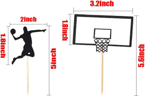 Basketball Cupcake Toppers, Fruit Food Dessert Picks Cake Topper for Boys Kids Birthday Sport Theme Party Baby Shower Christmas Decoration (24PCS)...