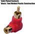 RCA 90 Degree Adapter, 6Pcs Right Angle RCA Adapter Gold Plated RCA Male to RCA Female Connectors for Tight Space...