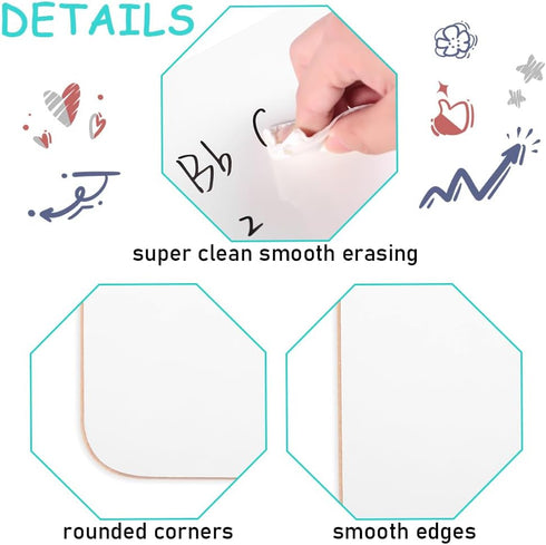 Grope Small Dry Erase Board for Students 9x12 inches Dry Erase Lap White Board Kids Dual Sided Blank Mini Whiteboard for School (Double Blank?1 Pa...
