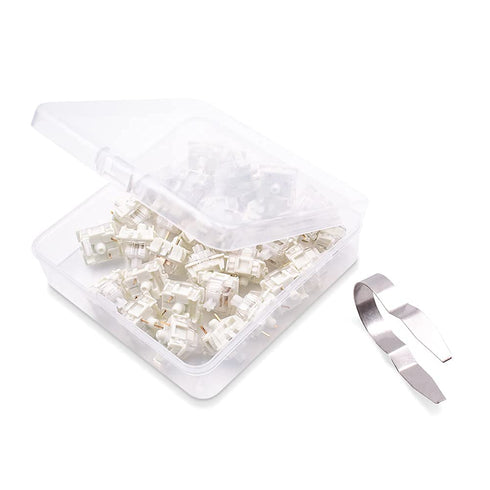 Granvela Gateron 32 Pack KS-9 White Switches for Mechanical Keyboards,3-pin White-Shell Supporting SMD RGB Light...