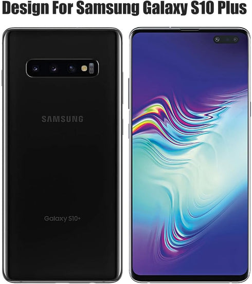 (2+2) For Samsung Galaxy S10 Plus (2 Pack) Screen Protector (Not Glass), Flexible Soft TPU Film and (2 Pack) Camera Lens Protector, Fingerprint Co...
