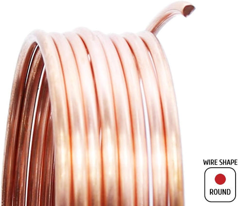 Solid Bare Copper Wire Round, Bright, Dead Soft, 25 Feet 18, 20, 22, 24 Gauge...