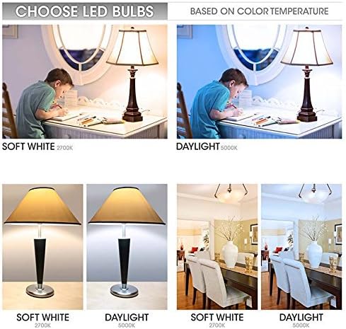 TCP 100 Watt LED Light Bulbs Energy Efficient 14W | A19 Lamp E26 Base Non-Dimmable Daylight 5000 Kelvin, Pack of 6...