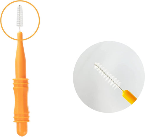 Shower Nozzle Cleaning Brush Small Portable Plastic Gap Hole Anti-Clogging Brushes Computer Keyboard Cleaning20Pack(Orange)...