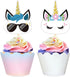 Unicorn Cupcake Toppers Cake Decoration for Unicorn Themed Baby Shower Gender Reveal Party Supplies- Set of 24...