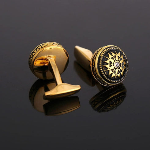 Celtic Knot Cufflinks for Men, Round Cross Cufflinks, Rhinestone Crystal Flower Cuff Links, Viking Celtic Filigree Shirt Tuxedo Cufflinks, Punk Cu...