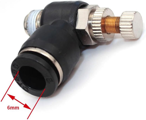 Beduan Pneumatic Air Flow Control Valve 8mm Tube OD x 1/4" Male Thread Push to Connect Elbow 90 Degree Switch Valve Adapter Fitting (Pack of 5)...