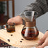 Pour Over Coffee Maker with Double Layer Stainless Steel Filter, 13.5oz/400ml Borosilicate Glass Carafe with V60 Reuseable Filter, Wooden Collar C...