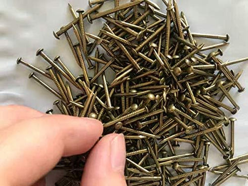 Wooden Nail Tiny Antique DIY Decorative Boxes Accessories Mini Nail 1inch/25mm (Bronze, 100pcs)...