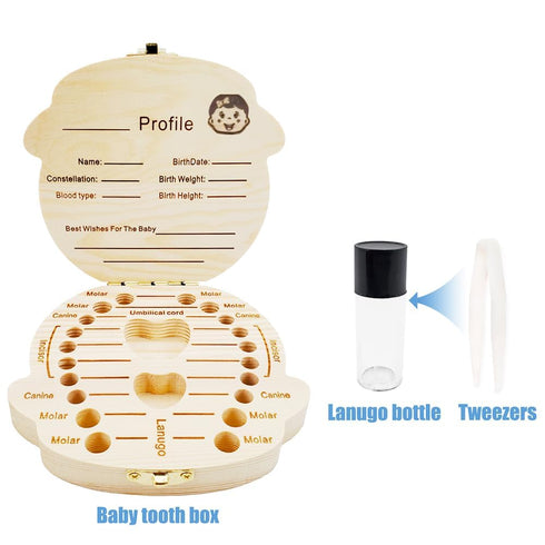 PAMBO Baby Tooth Box Keepsake for Girls,Wooden Tooth Storage And Saver Box for Lost Teeth Children,Newborn Baby Birthday And Shower Gift...