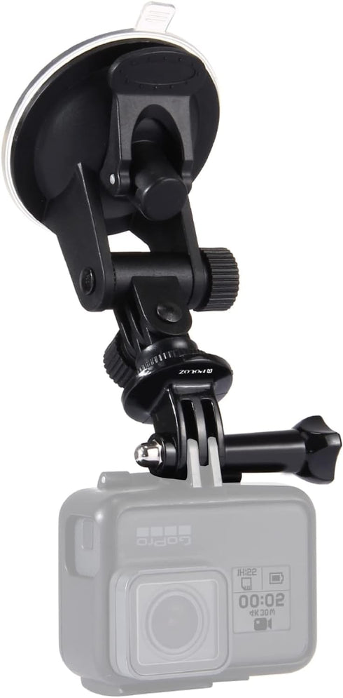 PULUZ Suction Cup Mount for Gopro Car Mount, Adjustable Vehicle Window & Windshield Mount Holder, Compatible with GoPro Hero 11 10 9 8 7 6/Insta36...