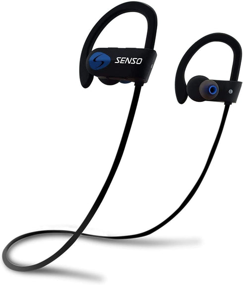 Senso Bluetooth Headphones, Best Wireless Sports Earphones w/Mic IPX7 Waterproof HD Stereo Sweatproof Earbuds for Gym Running Workout 8 Hour Batte...